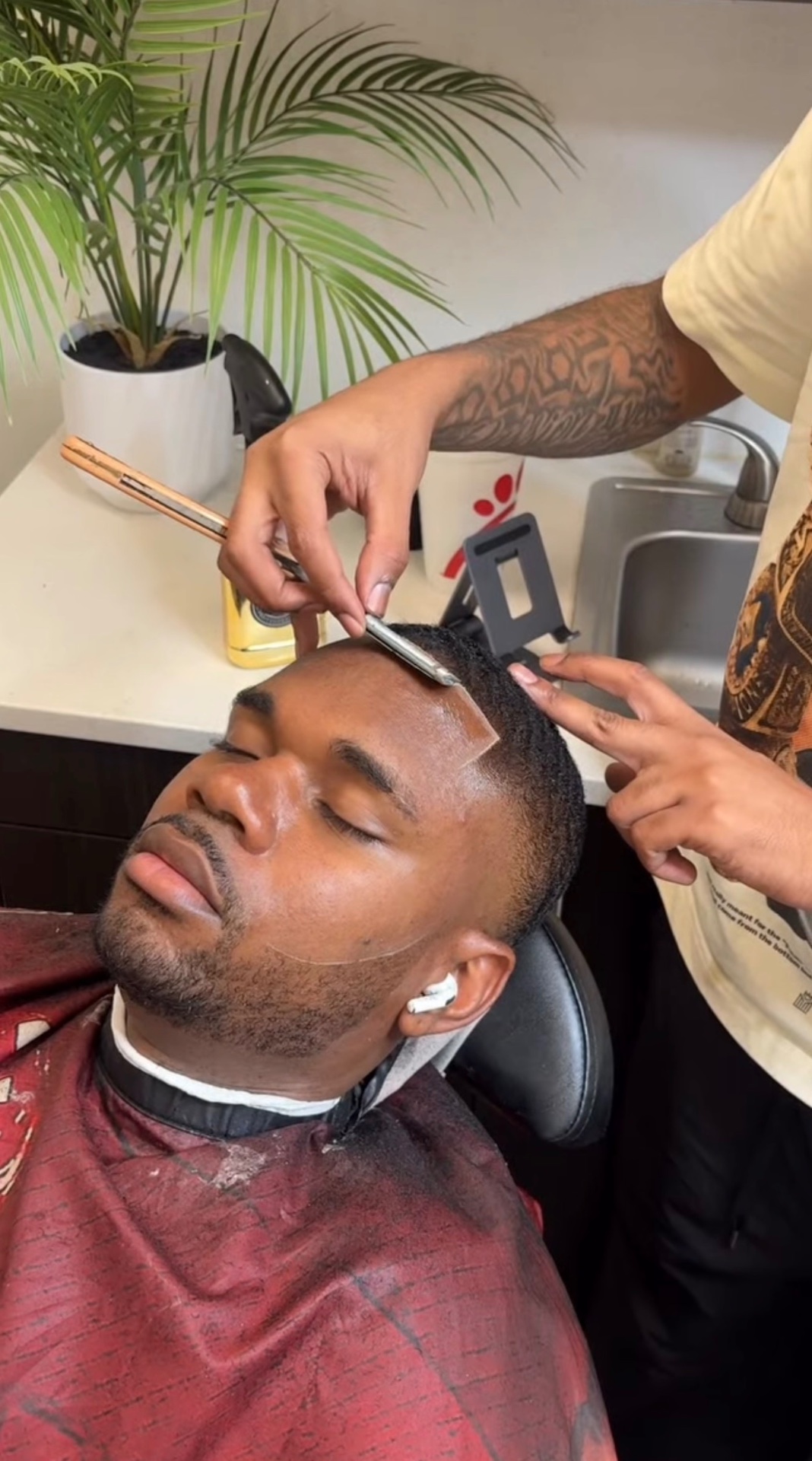 Cam Kutz lining up a fresh cut